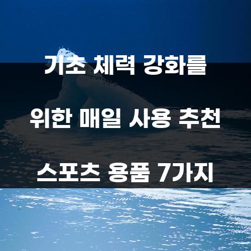 기초 체력 강화를 위한 매일 사용 추천 스포츠 용품 7가지