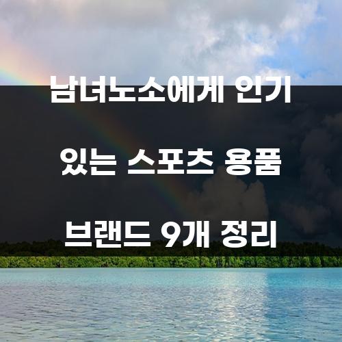 남녀노소에게 인기 있는 스포츠 용품 브랜드 9개 정리