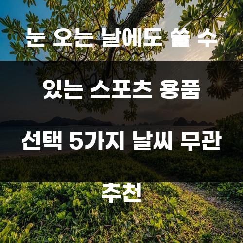 눈 오는 날에도 쓸 수 있는 스포츠 용품 선택 5가지 날씨 무관 추천