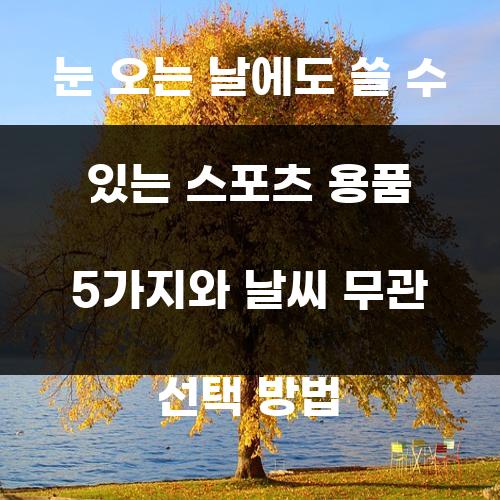 눈 오는 날에도 쓸 수 있는 스포츠 용품 5가지와 날씨 무관 선택 방법