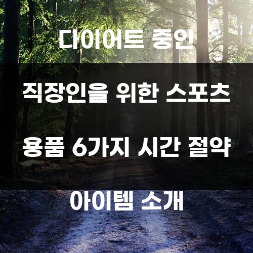 다이어트 중인 직장인을 위한 스포츠 용품 6가지 시간 절약 아이템 소개