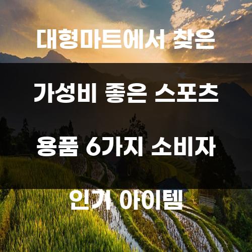 대형마트에서 찾은 가성비 좋은 스포츠 용품 6가지 소비자 인기 아이템