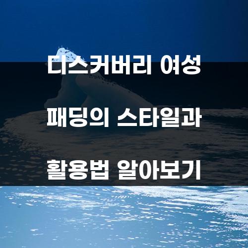 디스커버리 여성 패딩의 스타일과 활용법 알아보기