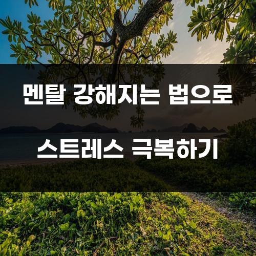 멘탈 강해지는 법으로 스트레스 극복하기