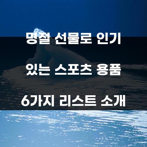 명절 선물로 인기 있는 스포츠 용품 6가지 리스트 소개