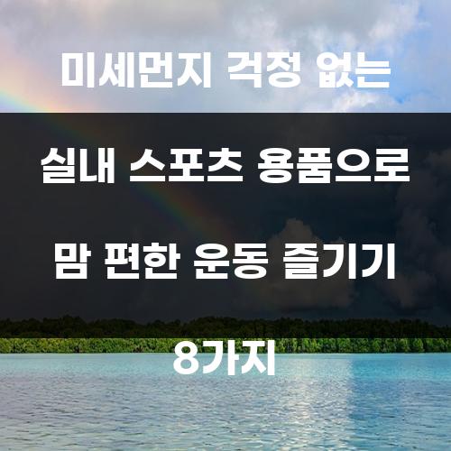 미세먼지 걱정 없는 실내 스포츠 용품으로 맘 편한 운동 즐기기 8가지