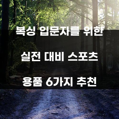 복싱 입문자를 위한 실전 대비 스포츠 용품 6가지 추천