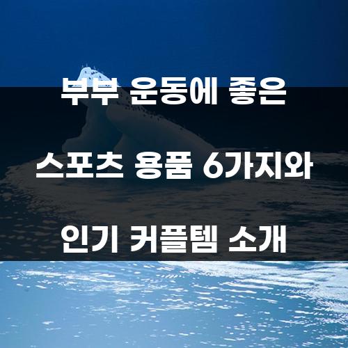 부부 운동에 좋은 스포츠 용품 6가지와 인기 커플템 소개