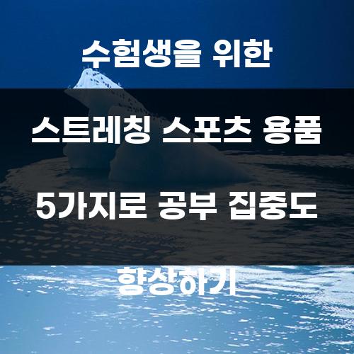 수험생을 위한 스트레칭 스포츠 용품 5가지로 공부 집중도 향상하기