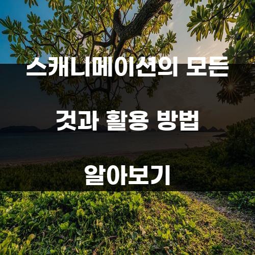 스캐니메이션의 모든 것과 활용 방법 알아보기