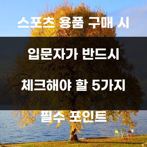 스포츠 용품 구매 시 입문자가 반드시 체크해야 할 5가지 필수 포인트