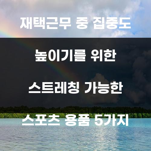재택근무 중 집중도 높이기를 위한 스트레칭 가능한 스포츠 용품 5가지