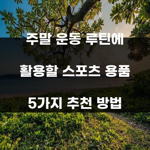 주말 운동 루틴에 활용할 스포츠 용품 5가지 추천 방법
