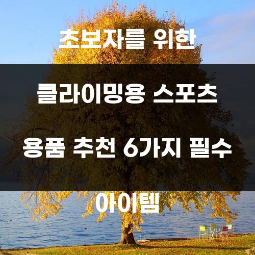 초보자를 위한 클라이밍용 스포츠 용품 추천 6가지 필수 아이템