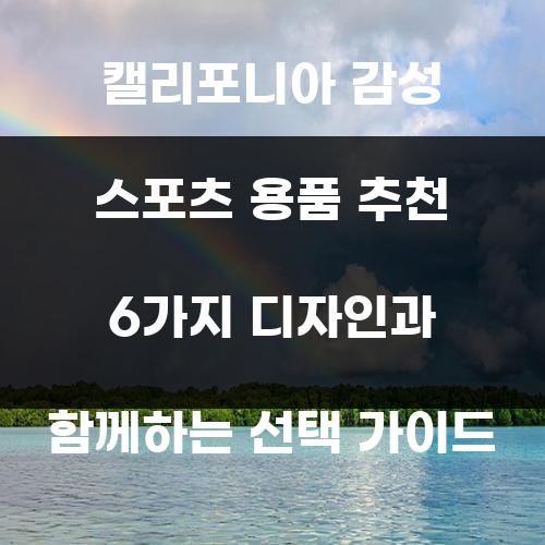 캘리포니아 감성 스포츠 용품 추천 6가지 디자인과 함께하는 선택 가이드