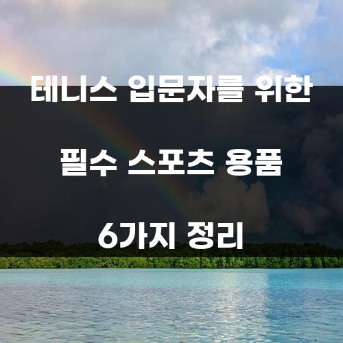 테니스 입문자를 위한 필수 스포츠 용품 6가지 정리