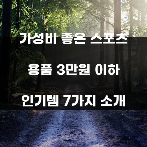 가성비 좋은 스포츠 용품 3만원 이하 인기템 7가지 소개