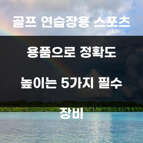골프 연습장용 스포츠 용품으로 정확도 높이는 5가지 필수 장비