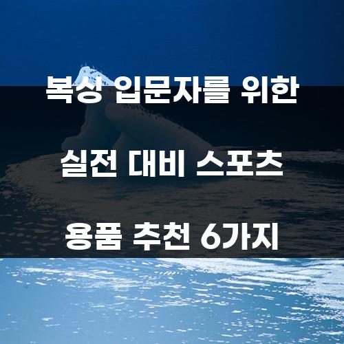 복싱 입문자를 위한 실전 대비 스포츠 용품 추천 6가지