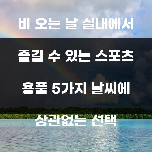 비 오는 날 실내에서 즐길 수 있는 스포츠 용품 5가지 날씨에 상관없는 선택