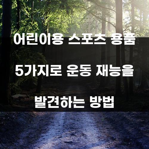 어린이용 스포츠 용품 5가지로 운동 재능을 발견하는 방법
