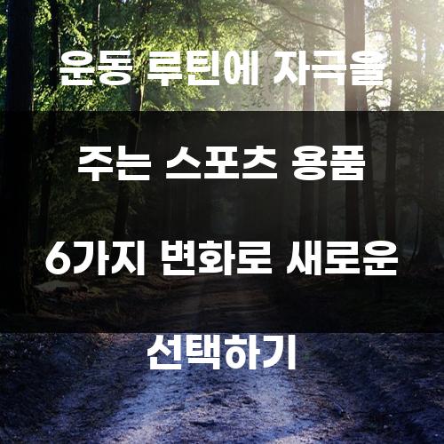 운동 루틴에 자극을 주는 스포츠 용품 6가지 변화로 새로운 선택하기