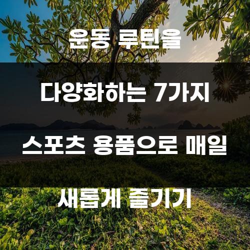 운동 루틴을 다양화하는 7가지 스포츠 용품으로 매일 새롭게 즐기기