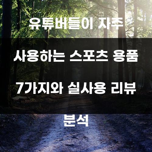 유튜버들이 자주 사용하는 스포츠 용품 7가지와 실사용 리뷰 분석