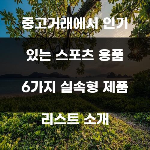 중고거래에서 인기 있는 스포츠 용품 6가지 실속형 제품 리스트 소개