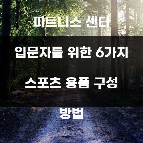 피트니스 센터 입문자를 위한 6가지 스포츠 용품 구성 방법
