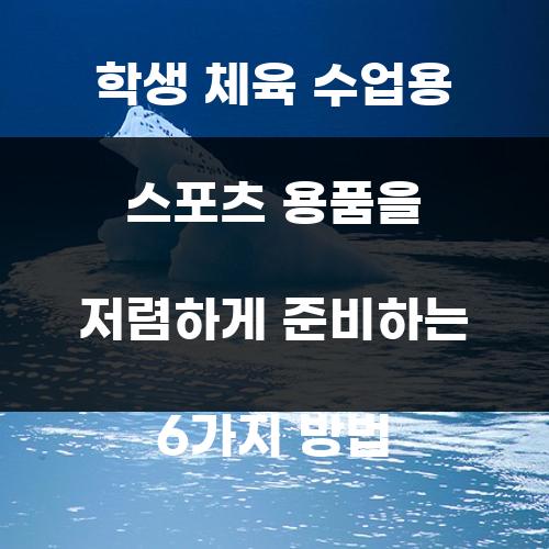 학생 체육 수업용 스포츠 용품을 저렴하게 준비하는 6가지 방법