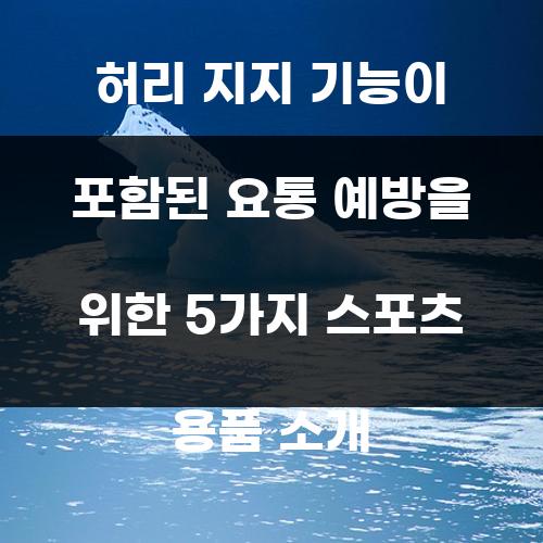 허리 지지 기능이 포함된 요통 예방을 위한 5가지 스포츠 용품 소개
