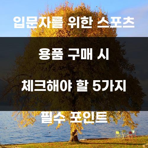 입문자를 위한 스포츠 용품 구매 시 체크해야 할 5가지 필수 포인트