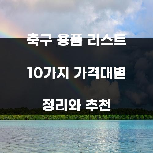 축구 용품 리스트 10가지 가격대별 정리와 추천