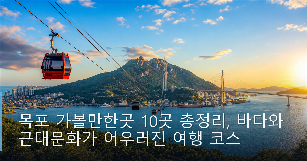 목포 가볼만한곳 10곳 총정리, 바다와 근대문화가 어우러진 여행 코스