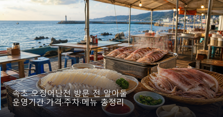속초 오징어난전 방문 전 알아둘 운영기간·가격·주차·메뉴 총정리