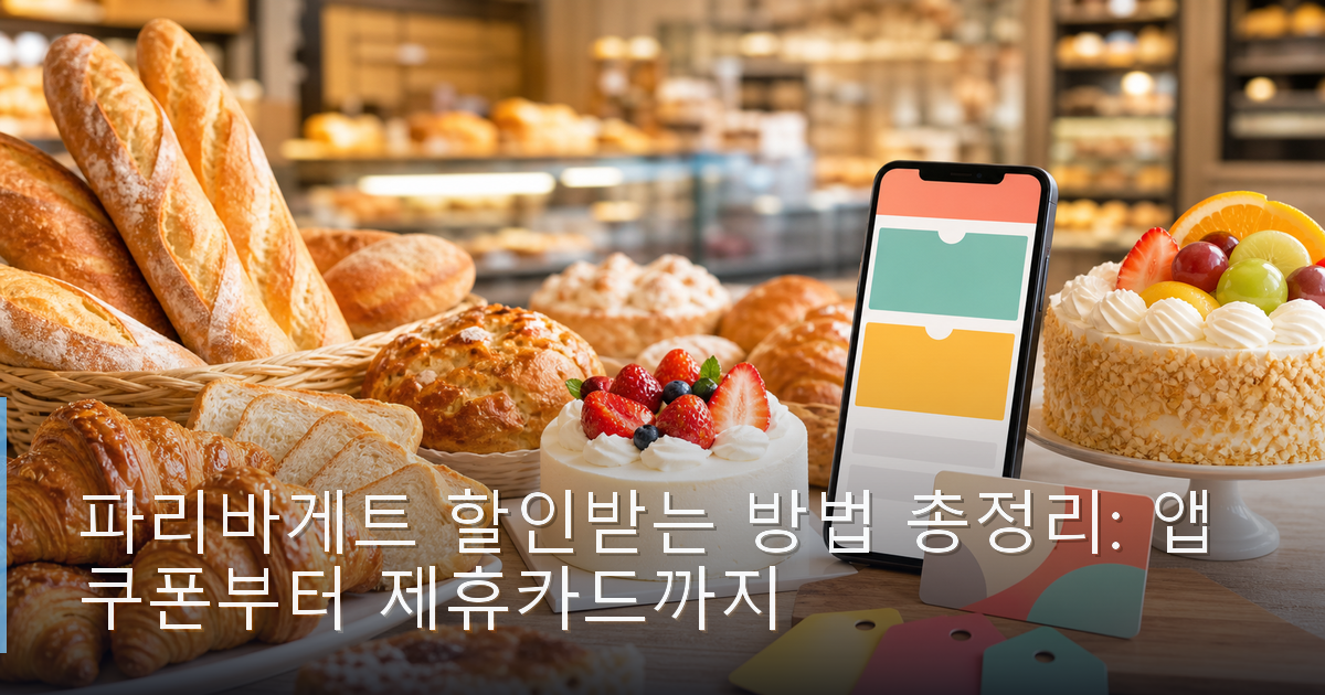 파리바게트 할인받는 방법 총정리: 앱 쿠폰부터 제휴카드까지