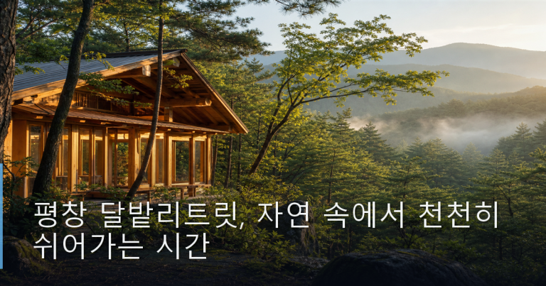 평창 달밭리트릿, 자연 속에서 천천히 쉬어가는 시간